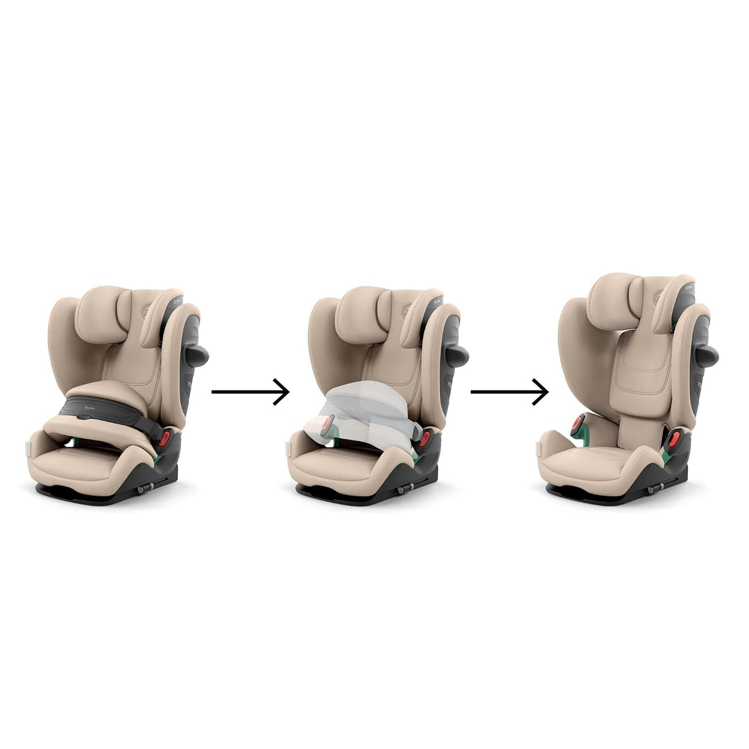 CYBEX Gold Pallas G3 i-Size, 15 Monate -12 Jahre, 9-50 kg, Almond Beige | 2-in-1 Autositz, 76-150 cm