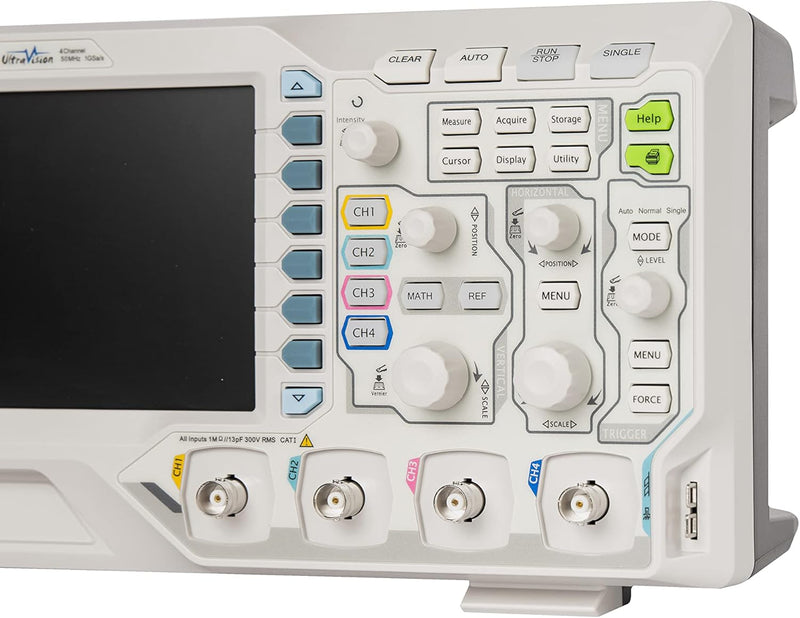 RIGOL DS1054Z Digitales Oszilloskop, 50MHz Bandbreite, 4 Analogkanäle, 24Mpts Speichertiefe, 1G Sa/s