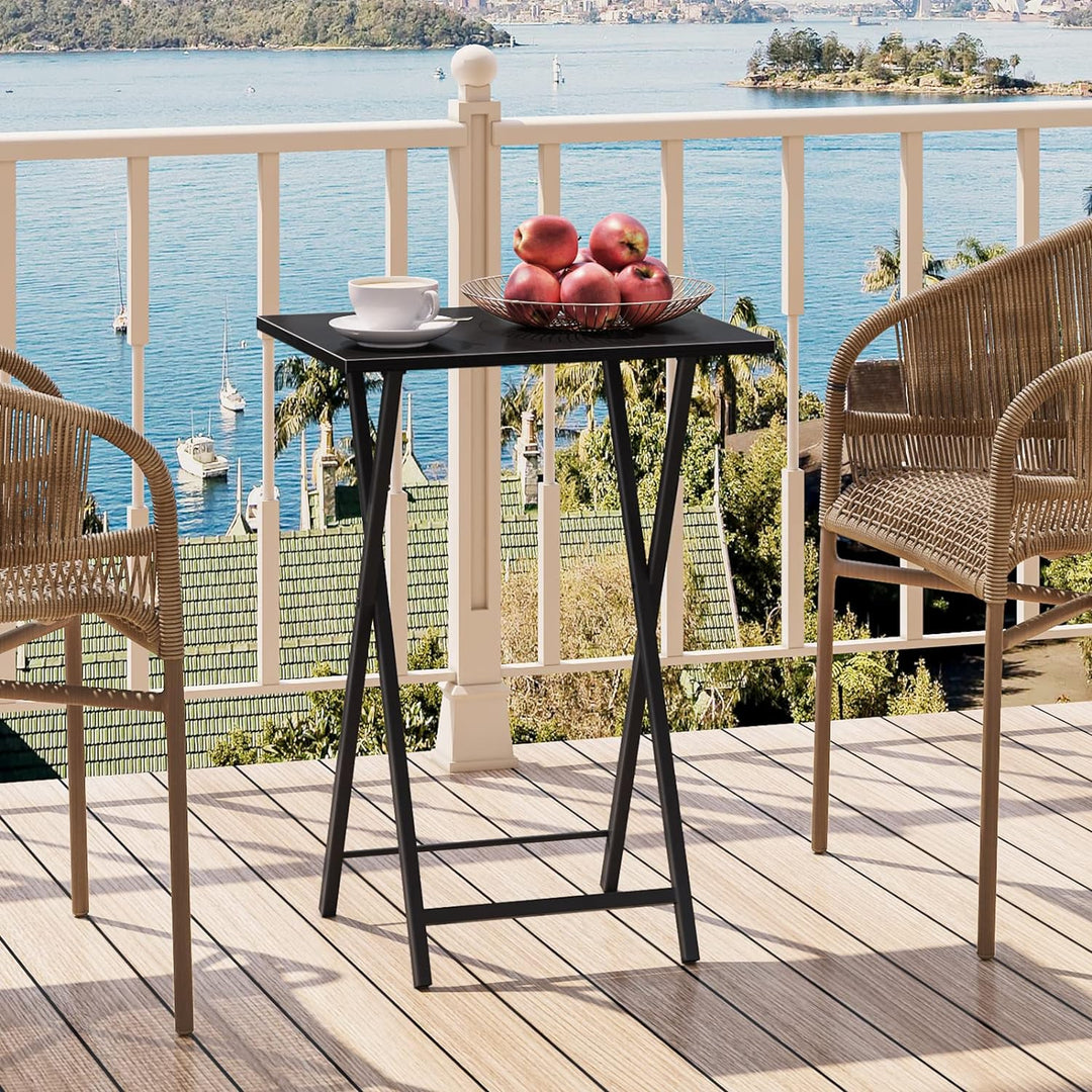 HOOBRO Beistelltisch Klappbar, Kleiner tabletttisch, TV Tray 2er Set, klapptisch Snack Tisch Industr