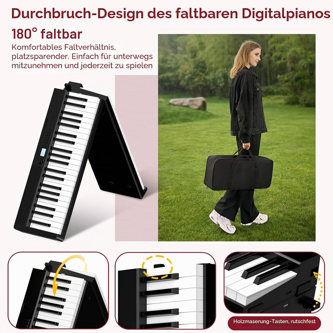 E Piano 88 Tasten: TERENCE Keyboard Piano 10W-Lautsprecher Faltbares E Piano 88 Tasten-Halbgewichtet