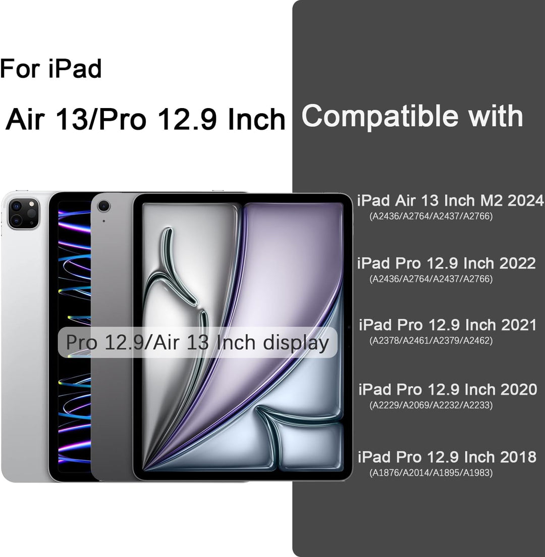 Vobafe Hülle mit Tastatur für iPad Air 13 Inch M2 2024, Magic Keyboard für iPad Pro 12.9 6./5./4./3.