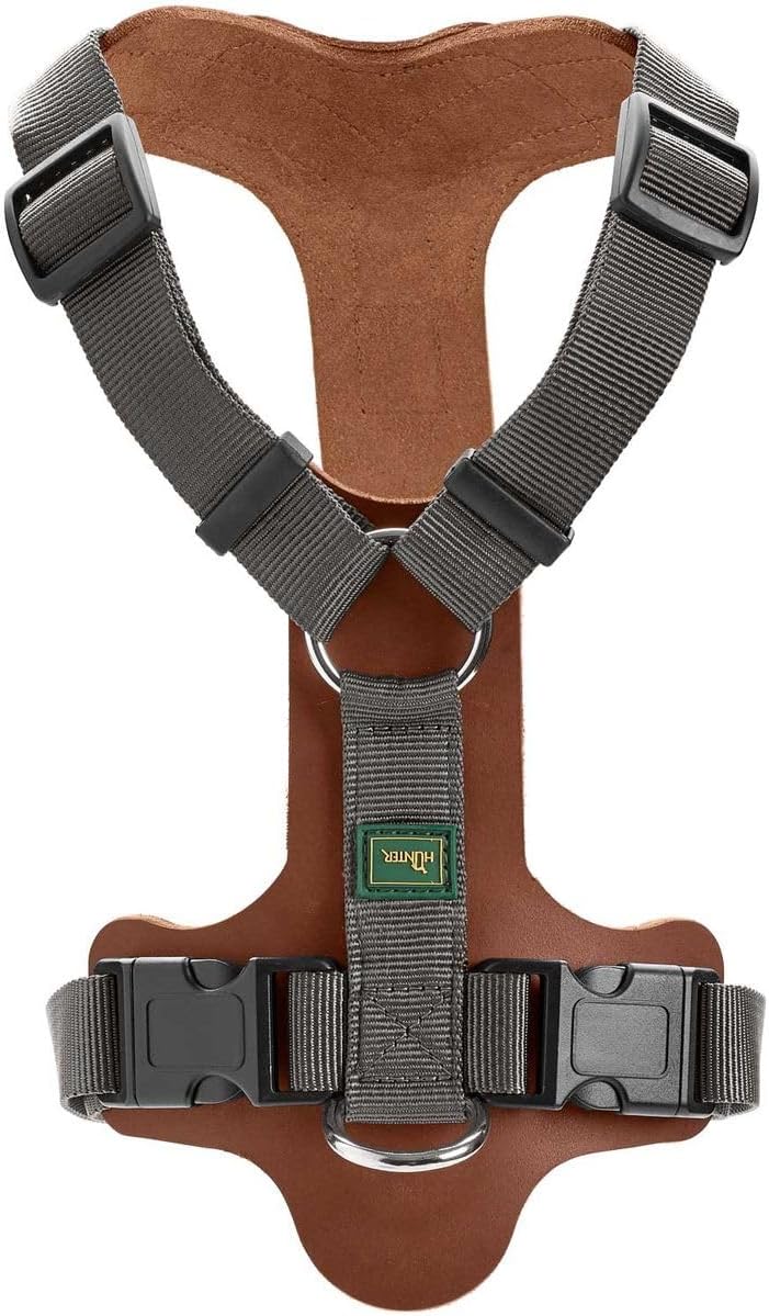 HUNTER AALBORG MIXED Hundegeschirr, M, cognac/grau, 56 - 81 cm cognac/grau 56 - 81 cm, cognac/grau 5