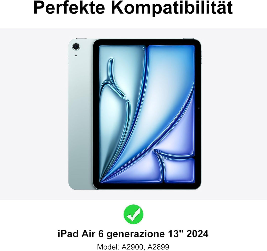 Tastatur Hülle für iPad Air 13 Zoll (M4/M3/M2) 2026/2025/2024, Abnehmbarer Kabelloser Bluetooth Deut