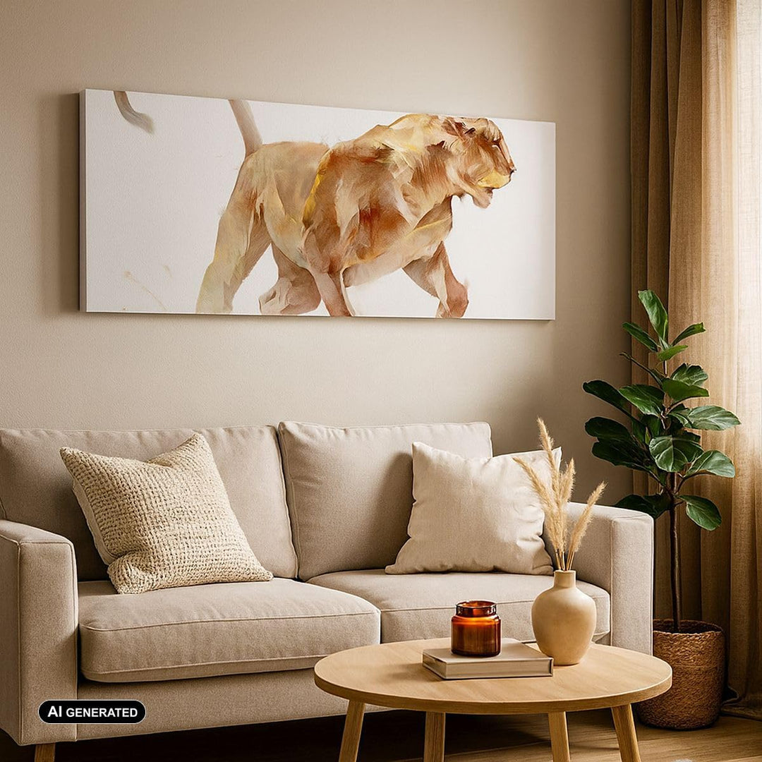 Wandbilder Dekoration Wohnzimmer Tier Abstraktion Panorama Bilder auf Leinwand 120x50cm Leinwandbild