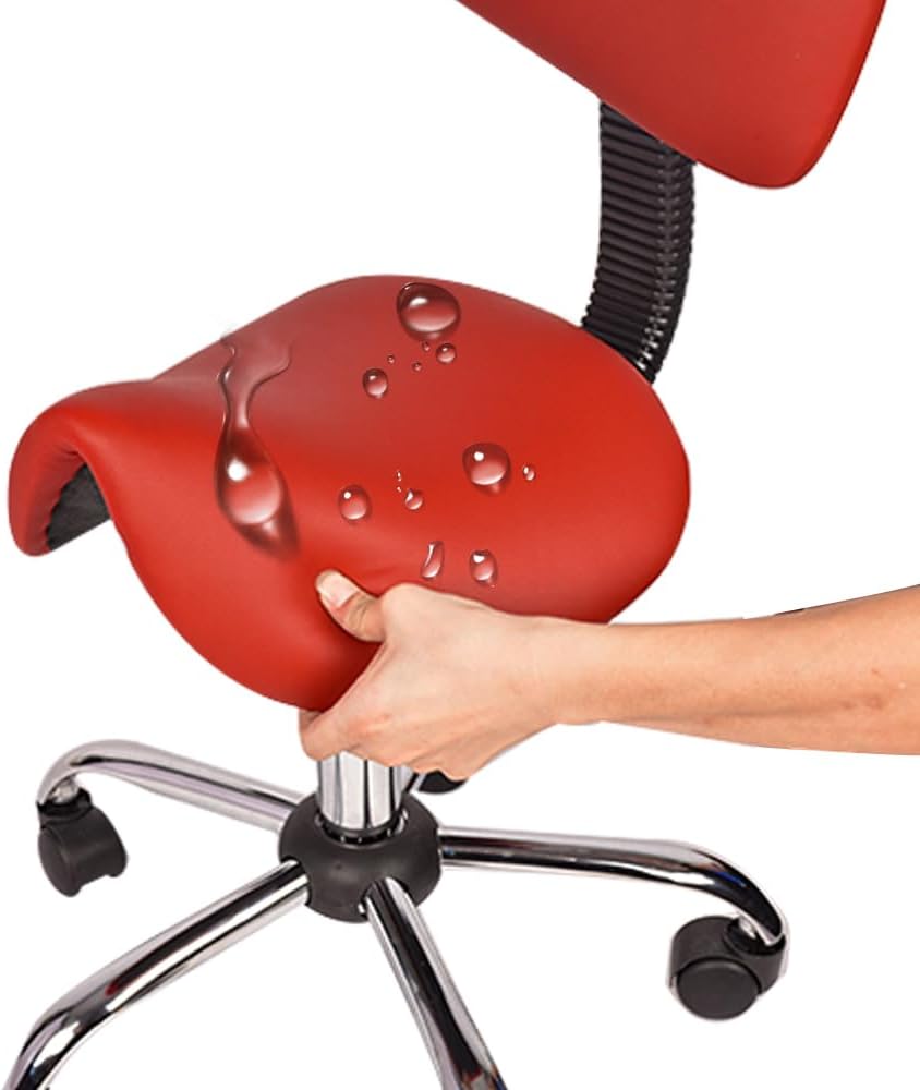 Mingone Sattelhocker Ergonomischer Arbeitshocker 360° Drehbarer Hocker Höhenverstellbarer Bürohocker