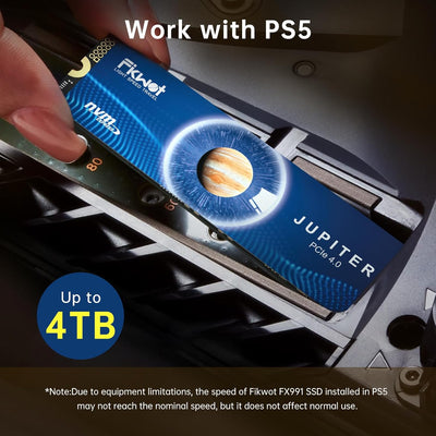 Fikwot M.2 SSD, 4TB NVMe SSD M.2, PCIe Gen4, Bis zu 7300MB/s Lesen, Interne SSD für PS5 Gaming und L
