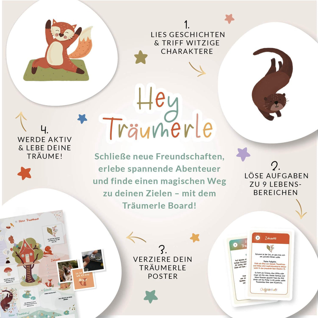 LEBENSKOMPASS Träumerle Board für Kinder - Vision Board Set für Kinder - DAS ORIGINAL - Bastelset fü