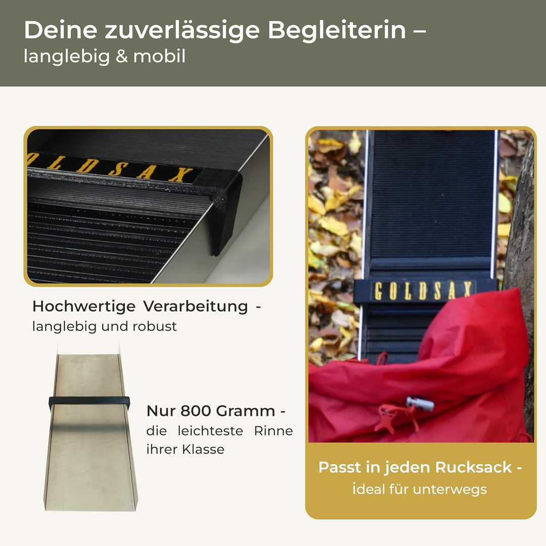GoldSax Goldwaschen Set, Sluice Box, Goldwaschpfanne, Prospektionsausrüstung, 9-teilig 9-teilig Rinn