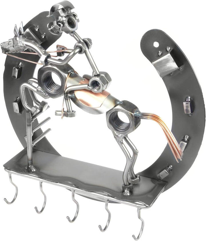 metalman24 Schraubenmännchen Reiter Schlüsselbrett Pferd I Handarbeit I Geschenkidee I Metallfigur I