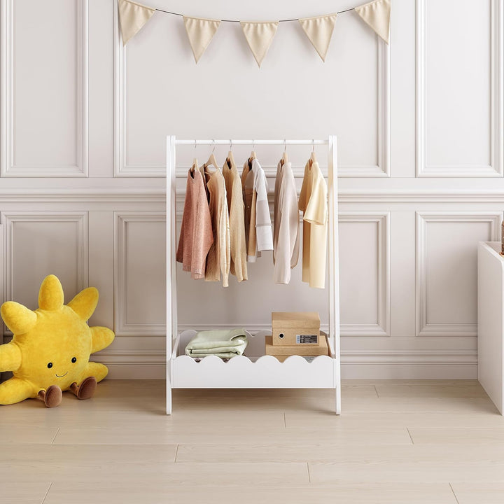 [en.casa] Kindergarderobe stehend Vestnes Kleiderständer für Kinder Garderobenständer mit Fach und K