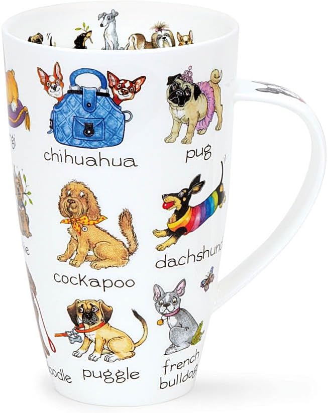 HE-SUPE-XX Superdogs Tasse aus feinem Porzellan, Henley-Form, 0,6 l