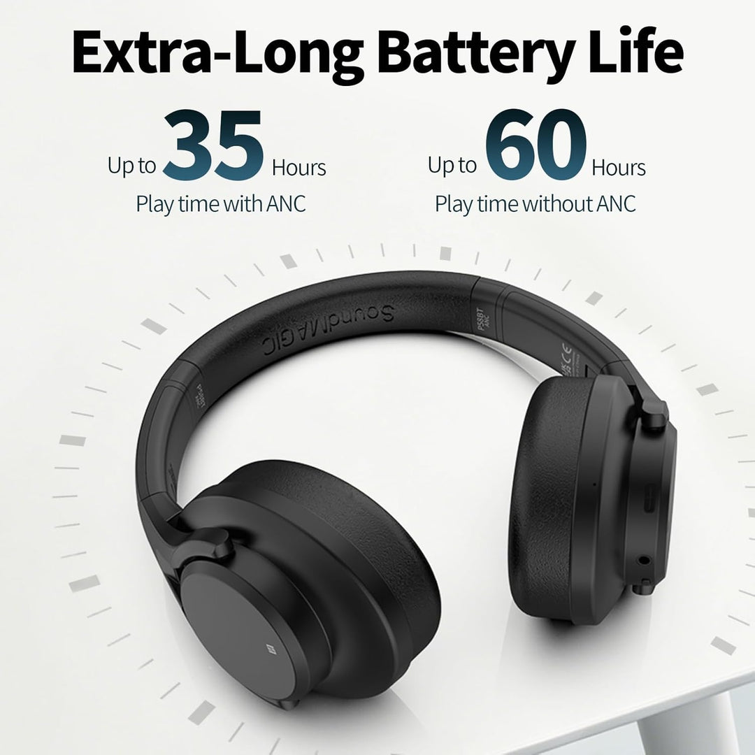 SoundMAGIC P58BT ANC Over Ear Hybrid Active Noise Cancelling Bluetooth Kopfhörer mit CVC Rauschunter