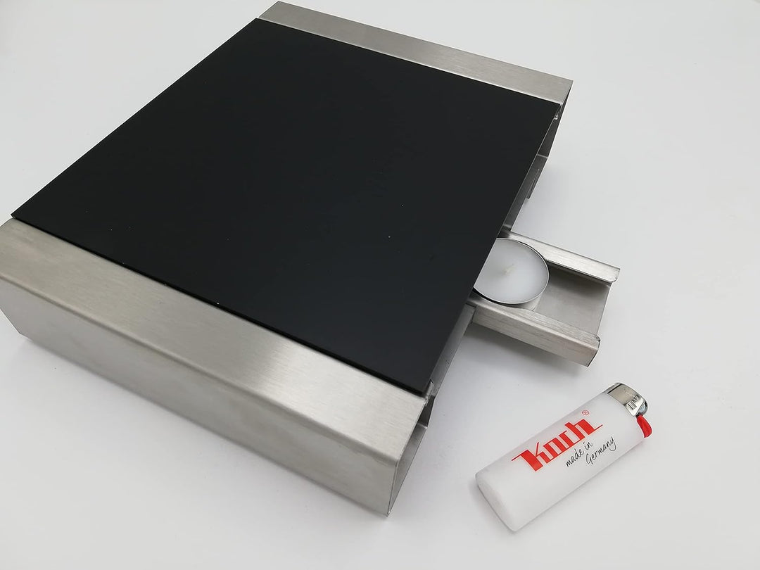 Koch #02 Edelstahl Rechaud mit flexiblem Teelichtauszug für 2 Teelichter - 1,9 KG - Hochwertiges Stö