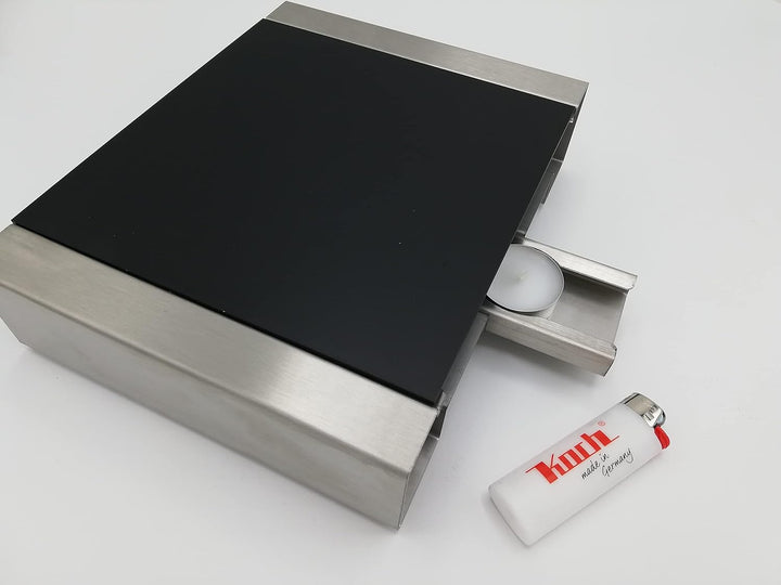 Koch #02 Edelstahl Rechaud mit flexiblem Teelichtauszug für 2 Teelichter - 1,9 KG - Hochwertiges Stö