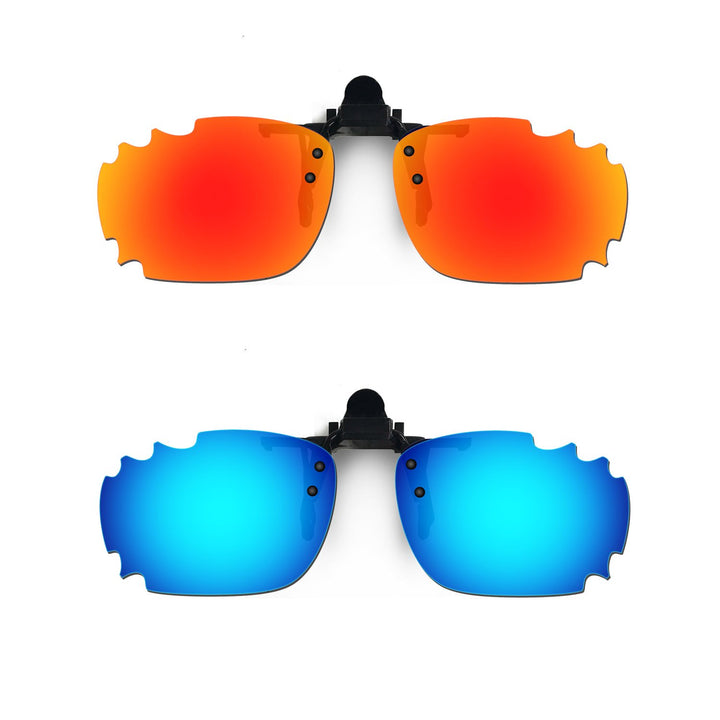 HKUCO Sonnenbrille Clip Rot/Blau Polarisiert Objektive für Myopie Frame Clip Polarisiert Objektive U