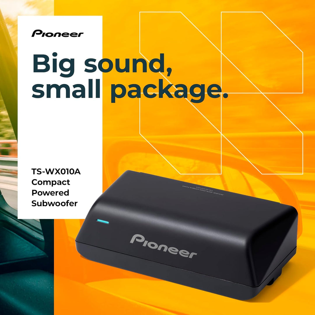 PIONEER TS-WX010A - 17x8cm Auto Mini/Mikro Kompakt Unterbau Aktiv Subwoofer/Bassbox - 160 Watt, Schw
