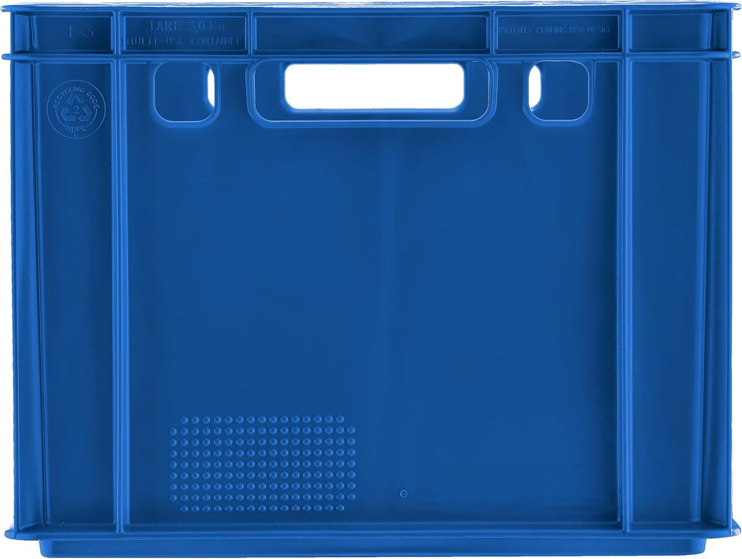 BURI Fleischerkiste 2x Metzgerkiste 60x40x30cm Lagerkiste E3 hoch | Extrem robuste Stapelkiste | Fle