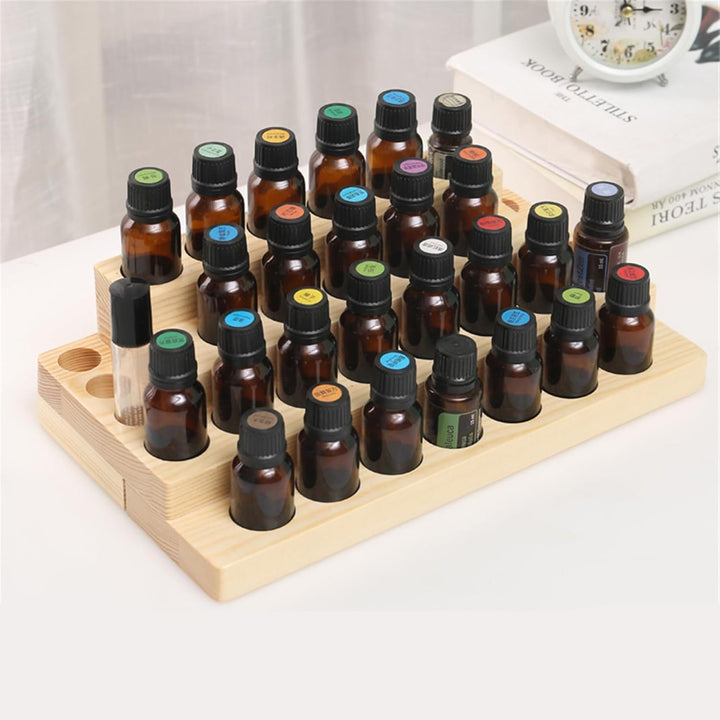 CHSEEA Ätherisches Öl Display Ständer Gestell Halter Organisator, 30 Löcher Holz Box Veranstalter Au