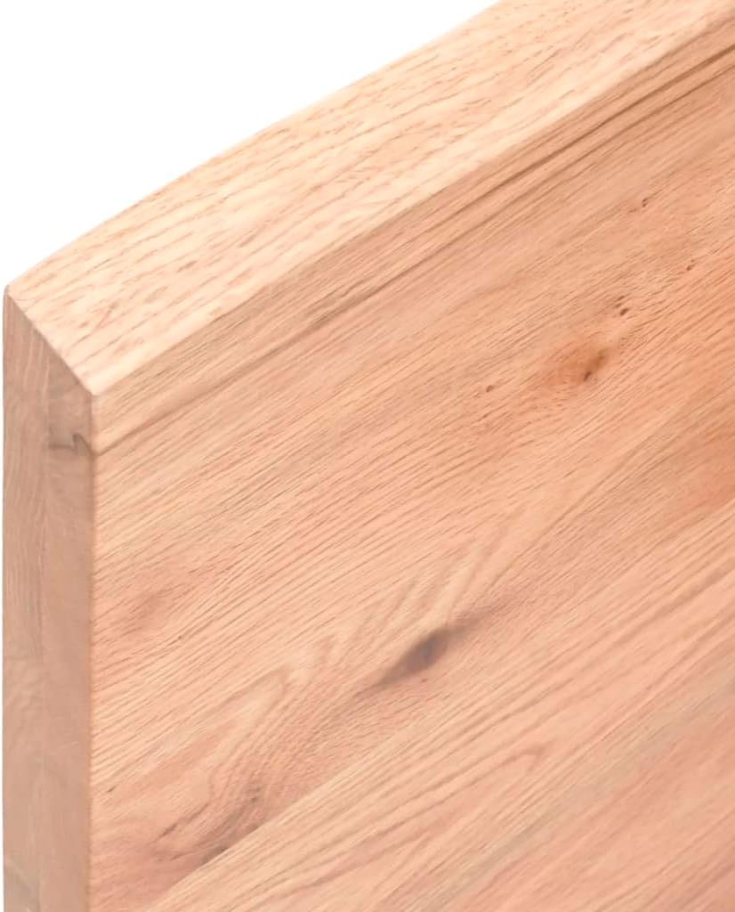 vidaXL Tischplatte Hellbraun 100x60x4 cm Massivholz Eiche Behandelt Hellbraun 100 x 60 x 4 cm, Hellb