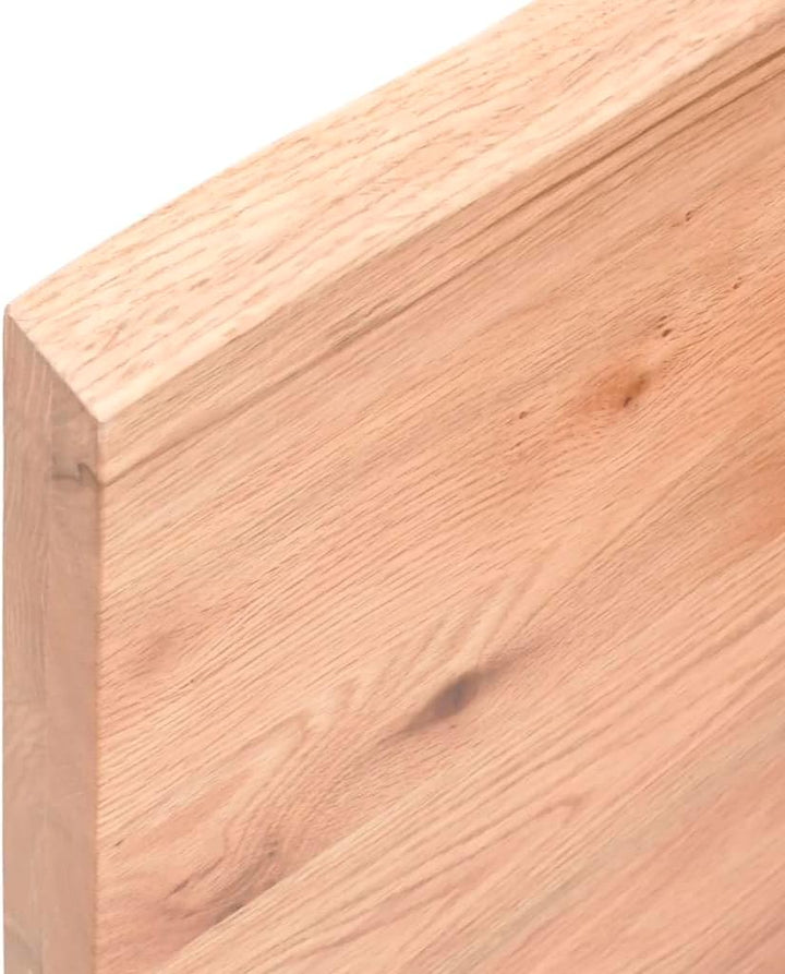 vidaXL Tischplatte Hellbraun 100x60x4 cm Massivholz Eiche Behandelt Hellbraun 100 x 60 x 4 cm, Hellb