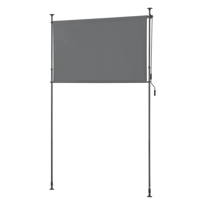 pro.tec Aussenrollo Cimarra 200 x 270 cm Balkonrollo Senkrechtmarkise mit Handkurbel Sichtschutz wit