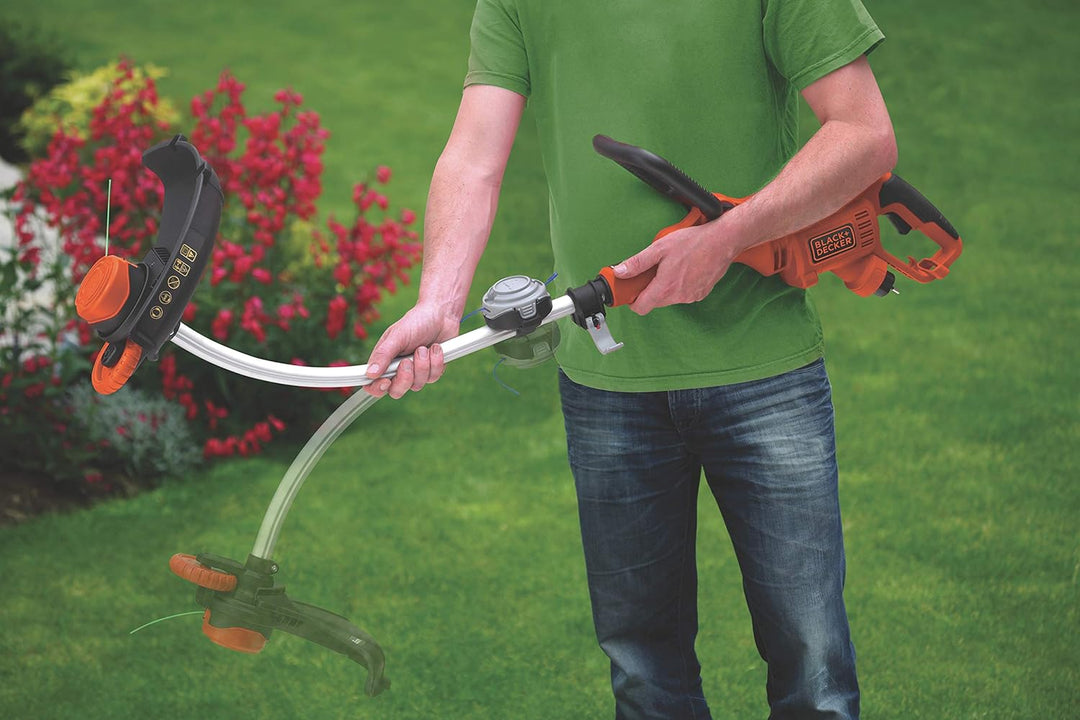 Black+Decker Elektro-Motorsense (900W, E-Drive Technologie, 35 cm Schnittbreite, Kantenschnittfunkti