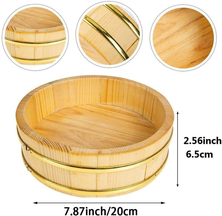 Wudaizhi Hölzerne Sushi Reisschale Hangiri Sushi Oke Sushi Reis Mischwanne Tablett Reis Mischschale