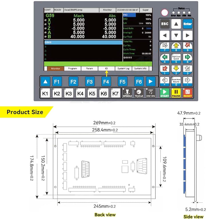RATTMMOTOR CNC steuerung System DDCS Expert, 5 Achsen Offline Motion Controller PLC 1MHz G Code U Di