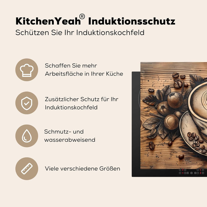 Herdabdeckplatte 78x52 cm Einteilig Küche Herdabdeckung Induktionsfeld Ceranfeld Herdabdeckplatten V