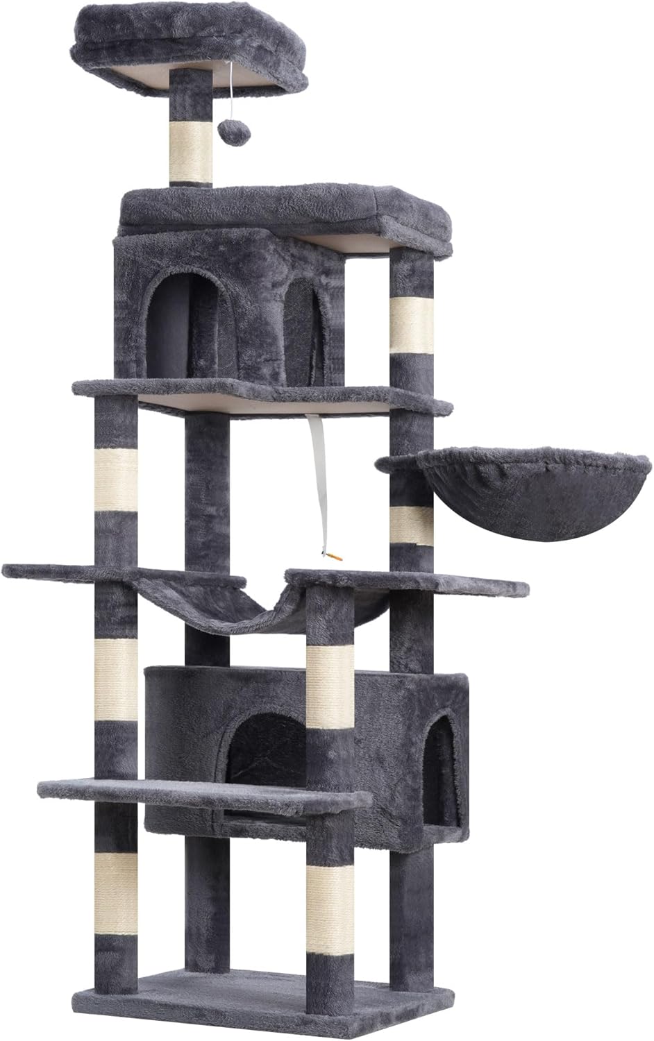 Heybly Kratzbaum, 178 cm Hoch, kratzsäule für Indoor Katzen, Mehrstöckiger Katzenkratzbaum mit 8 Kra