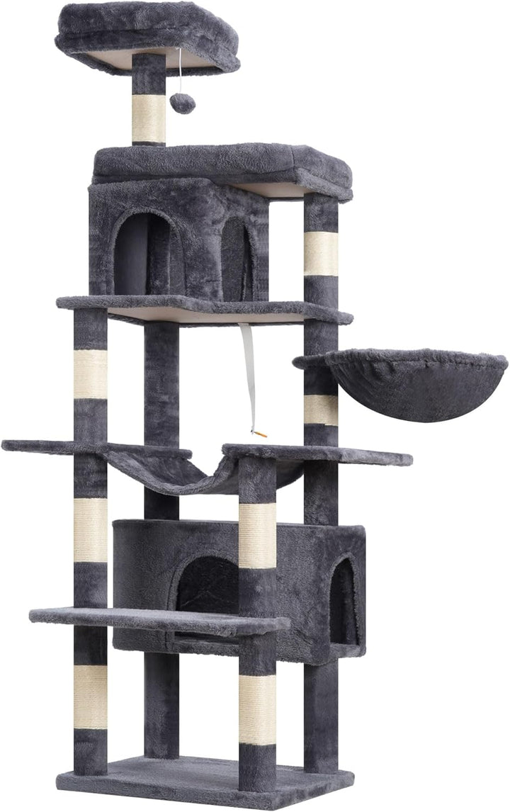 Heybly Kratzbaum, 178 cm Hoch, kratzsäule für Indoor Katzen, Mehrstöckiger Katzenkratzbaum mit 8 Kra