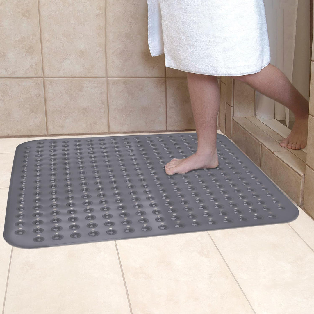 Leeko 80x80cm Duschmatten, rutschfest Badematte mit 285 Saugnäpfen und Abflusslöchern, PVC Material