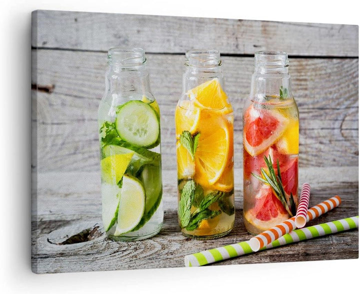 Bilder auf Leinwand Eis Minze Erfrischung Getränke Leinwandbild 70x50cm Wandbilder Dekoration Wohnzi