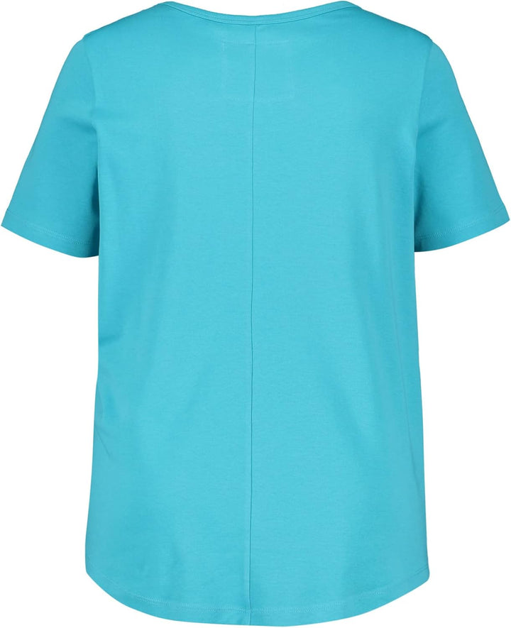 SAMOON Damen 871040-26206 T-Shirt, Curacao Blue Gemustert, 44
