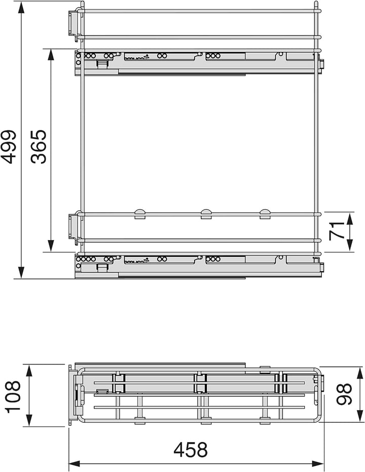 Emuca - Küchenmöbe Ausziehbarer Flaschenhalter, seitlich ausziehbar, sanftem Schliessen,Modul 150mm,