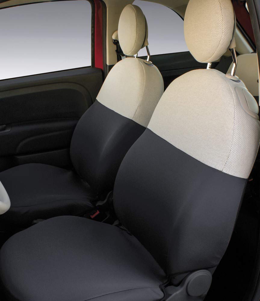 CORA FIAT 500 07 Vordersitzbezüge, personalisiert, Grau/Creme