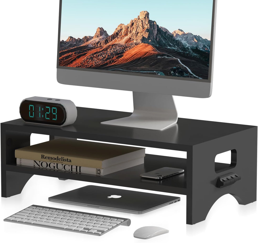 Pholiten Monitorständer, Computermonitore Monitorständer mit 2 Ebenen, Bildschirmständer Laptop Tisc
