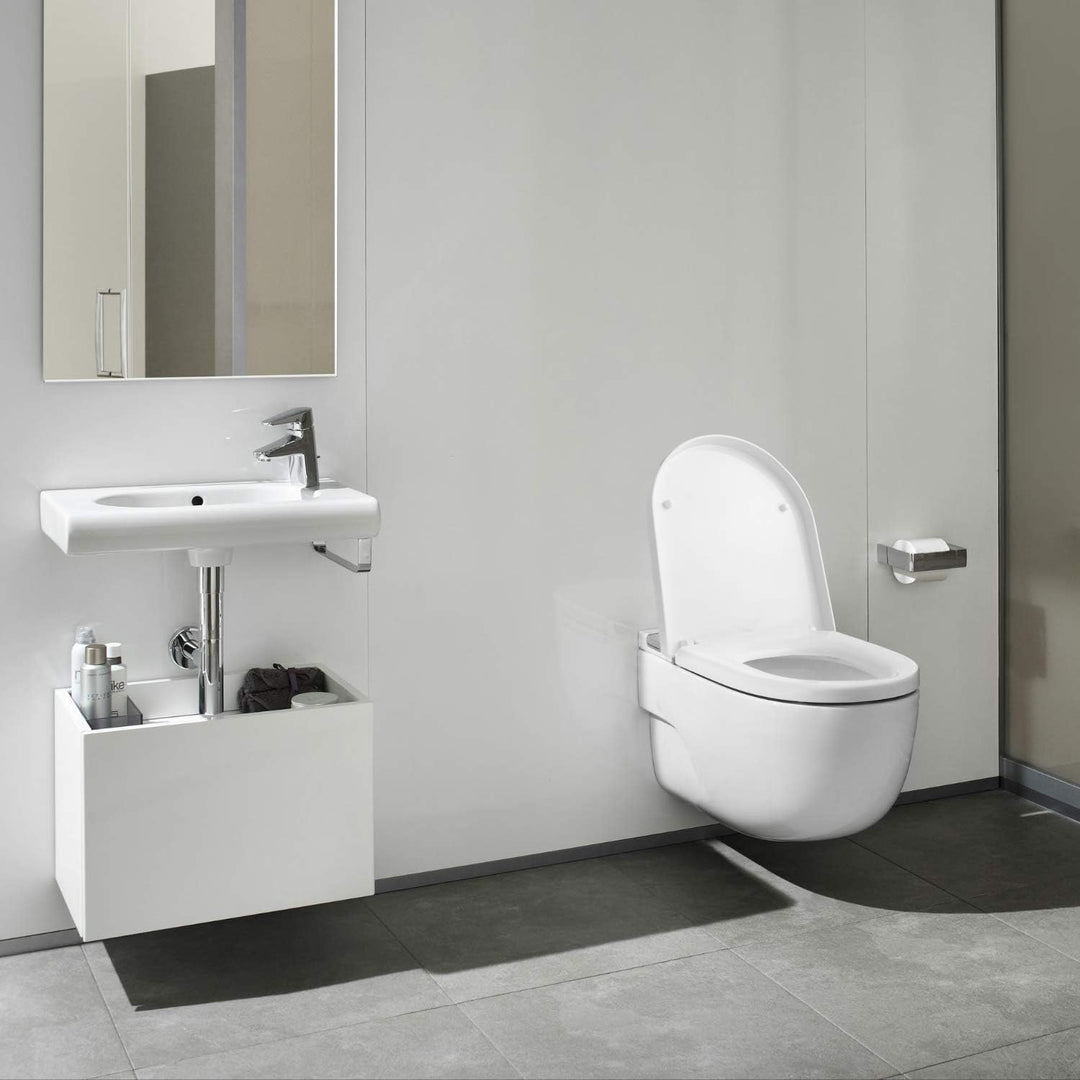 Himimi Toilettendeckel, WC Sitz mit Absenkautomatik, Toilettensitz D-Form mit Einstellbares Edelstah