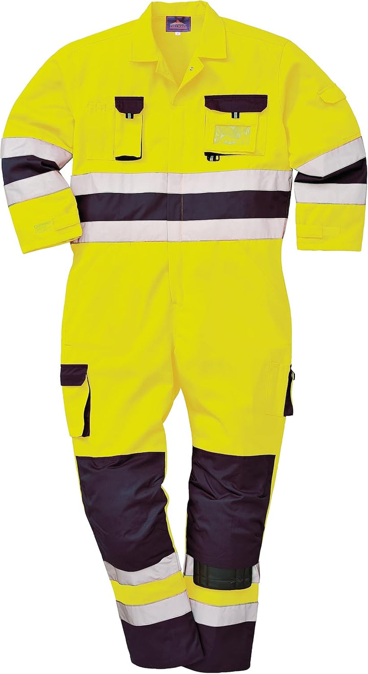 Portwest Nantes Warnschutzoverall , Grösse: S, Farbe: Gelb/Marine, TX55YNRS S Gelb / Marineblau, S G