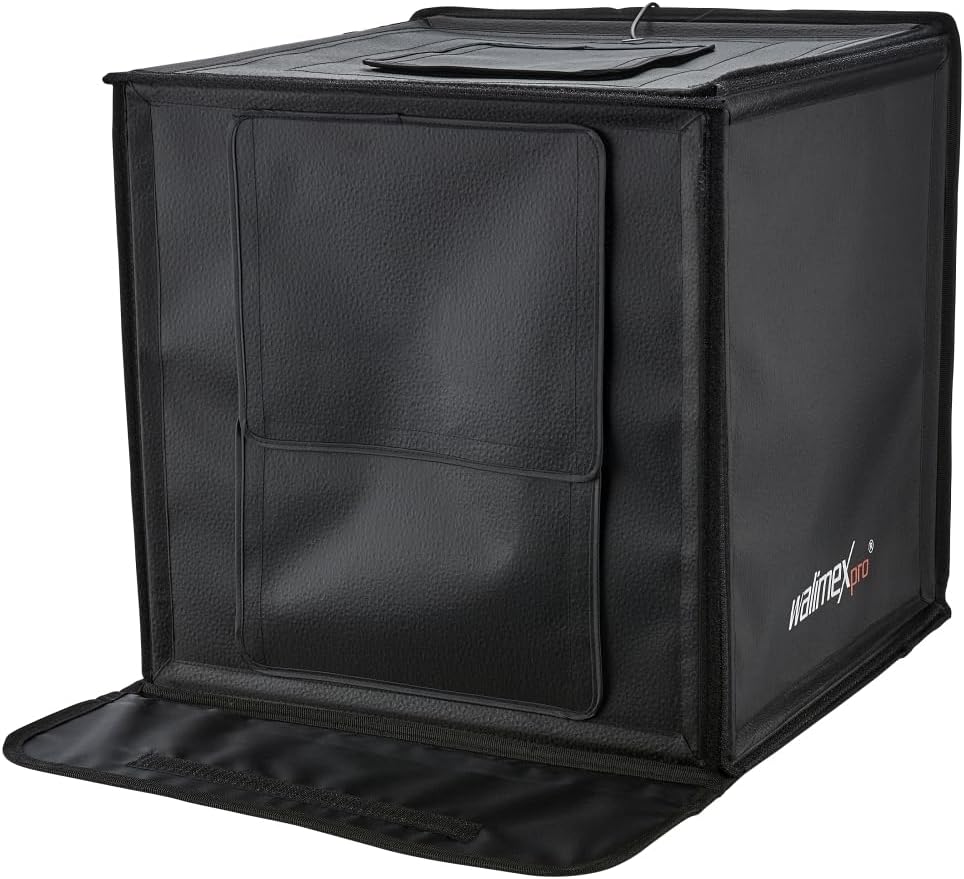 Walimex Pro Aufnahmewürfel, Ready to go (43 x 43 x 43 cm mit LED Beleuchtung, inkl. Hohlkehleneinlag