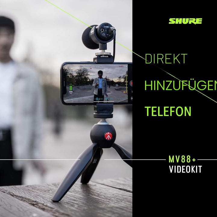 Shure MV88+ iPhone Mikrofon Video Kit - Digitales Stereo-Kondensatormikrofon für iPhone & Android mi