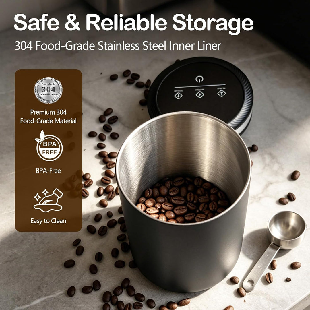 Automatischer Smarter Vakuum-Kaffeebehälter aus Edelstahl | Smarter Vakuum-Kaffeebehälter luftdicht
