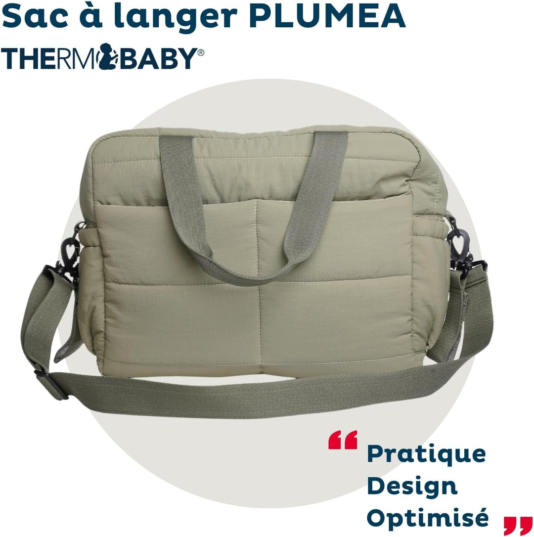 Thermobaby - Wickeltasche, gesteppt, Plumea – Tasche für Mutter und Baby – Tasche mit Wickelunterlag