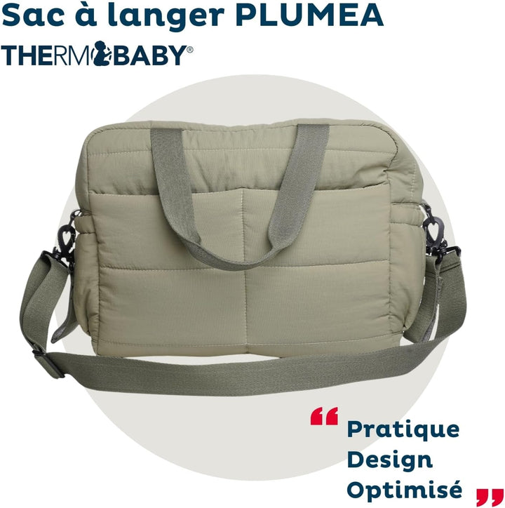 Thermobaby - Wickeltasche, gesteppt, Plumea – Tasche für Mutter und Baby – Tasche mit Wickelunterlag