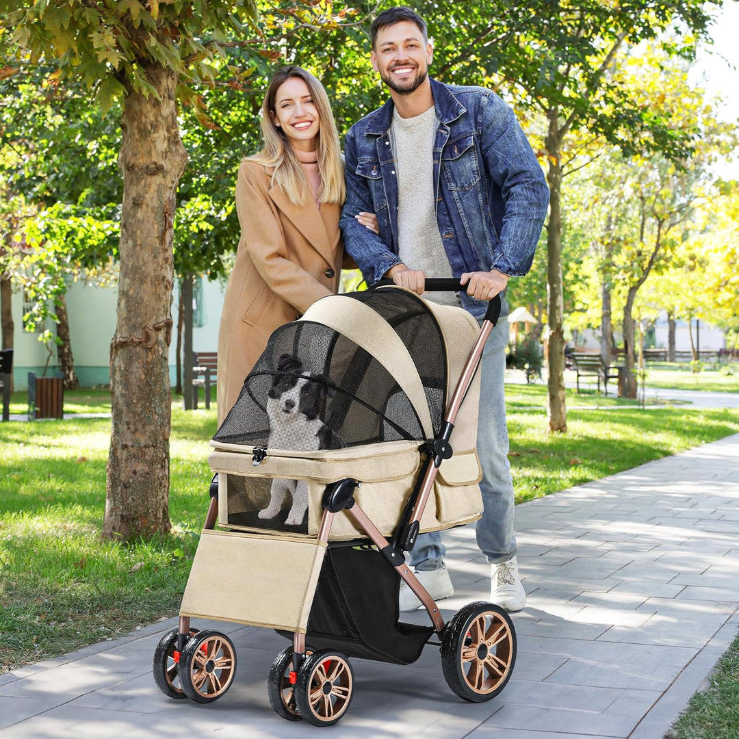 YITAHOME Hundebuggy Hundewagen klappbar für Hunde & Katzen, Haustierbuggy bis 22 kg mit umkehrbarem
