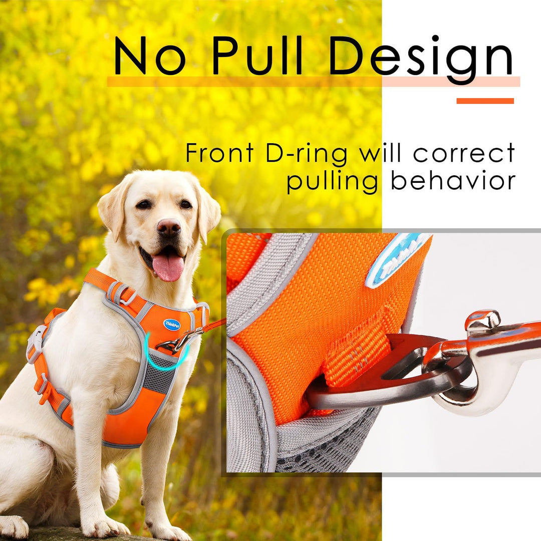 ThinkPet No-Pull Hundegeschirr, Atmungsaktiv Brustgeschirr für Kleine Mittlere Grosse Hunde, Einstel