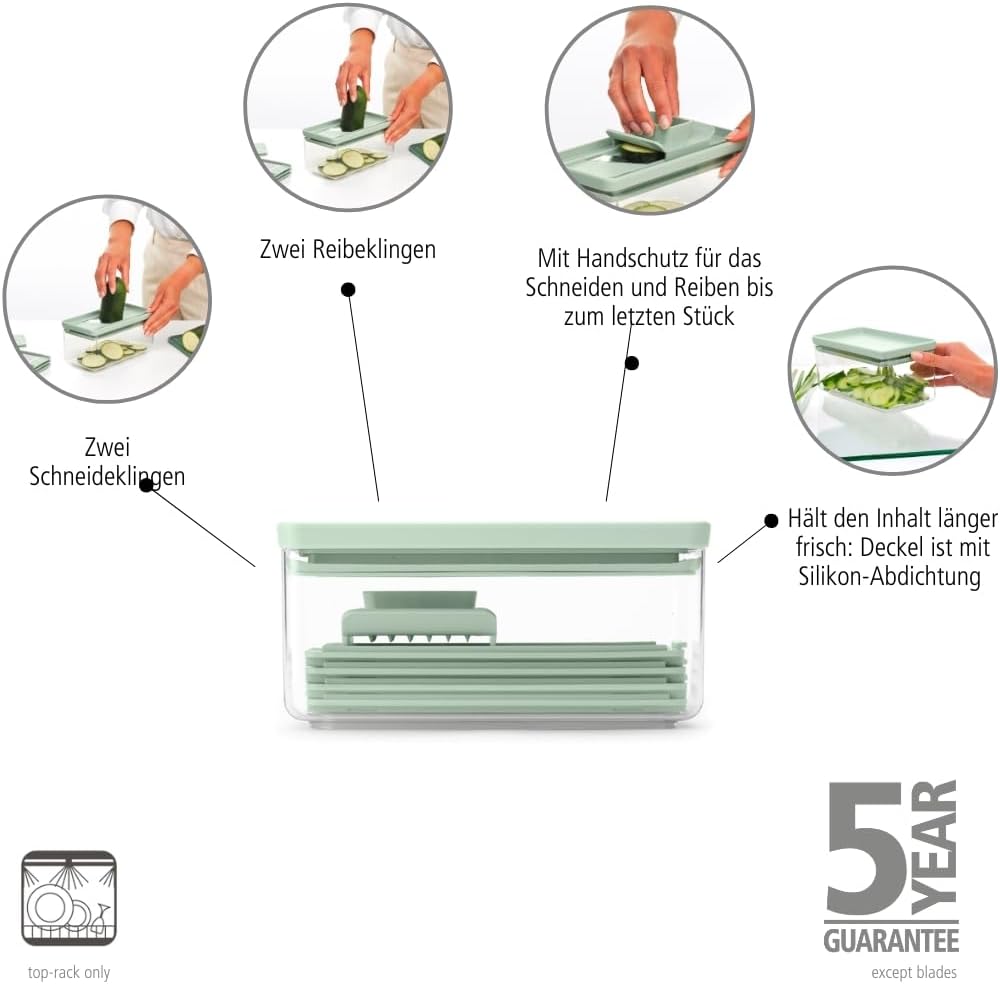 Brabantia Tasty+ Hobel- und Reibe-Set, Jadegrün