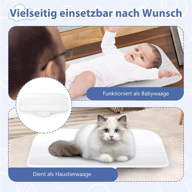 COSTWAY Babywaage Digtal, multifunktionale Bluetooth Kinderwaage bis 30kg Tragkraft, Säuglingswaage