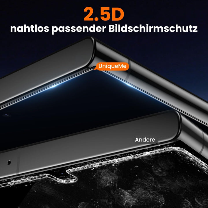 UniqueMe für Samsung Galaxy S24 Ultra für Panzerglas - [Full Screen Displayschutz] Schutzfolie für S