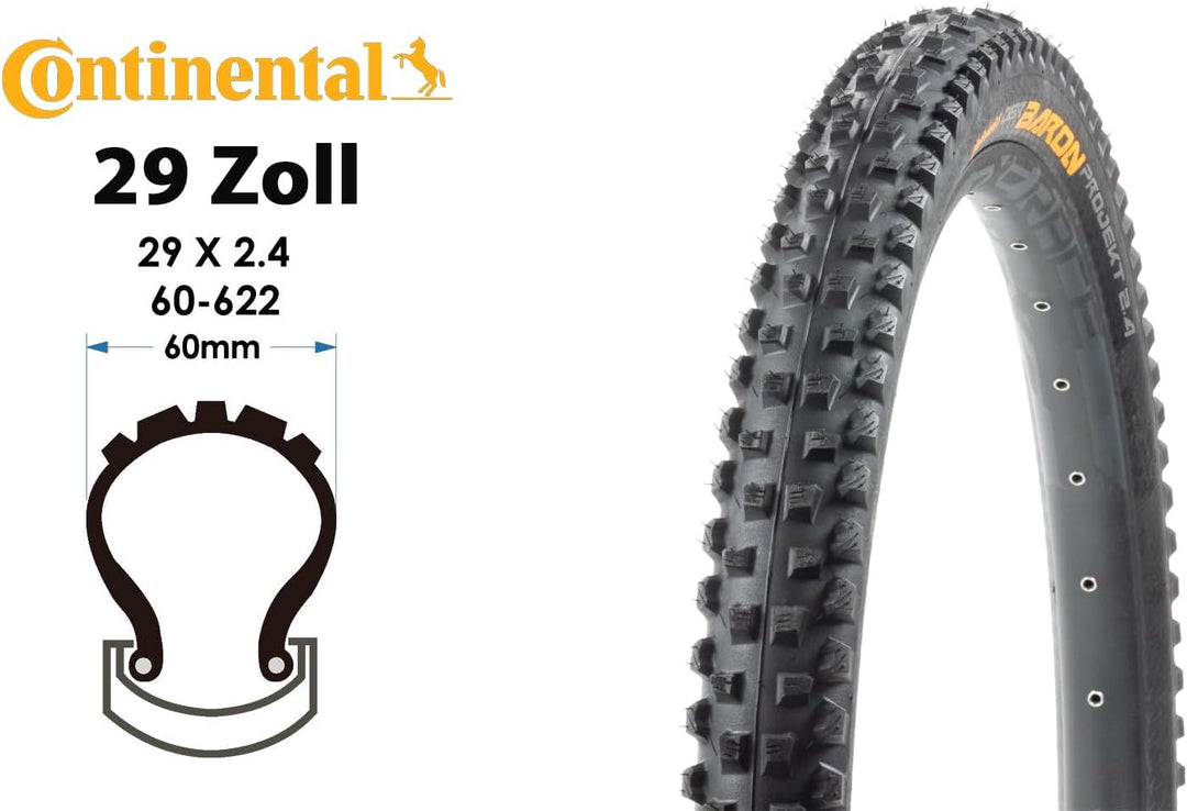 Continental Fahrrad Reifen Der Baron Projekt 2.4 Prot. Apex // alle Grössen Schwarz 29, Schwarz 29